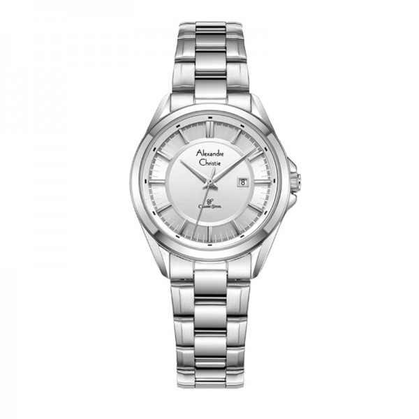 Alexandre Christie AC 8675 Silver White Lady Datejust LDBSSSL